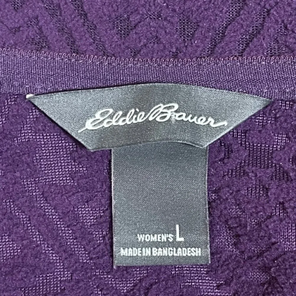 EDDIE BAUER Purple Fleece 1/4 Zip Pullover - Size Large - Picture 6 of 7